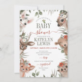 Invitation Baby shower des filles de la verdure du bois (Devant)