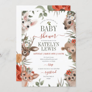 Invitation Baby shower des filles de la verdure du bois