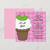 Invitation Baby shower des filles de Pickles & Ice Cream Girl (Devant / Derrière)