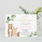 Invitation Baby shower des filles de Woodland (Debout devant)