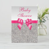 Invitation Baby shower des filles des Bow-Girls roses (Debout devant)
