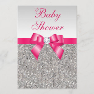 Invitation Baby shower des filles des Bow-Girls roses