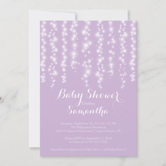 Invitation Baby shower des filles étincelantes mod (Devant)