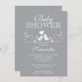 Invitation Baby shower des filles Inséparables mod (Devant / Derrière)