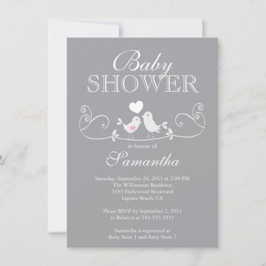 Invitation Baby shower des filles Inséparables mod (Devant)