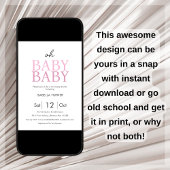 Invitation Baby shower des filles roses jumelles