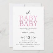 Invitation Baby shower des filles roses jumelles (Devant)