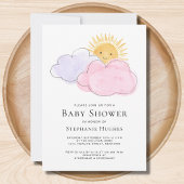 Invitation Baby shower Des Filles Soleil Et Nuages