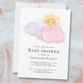 Invitation Baby shower Des Filles Soleil Et Nuages