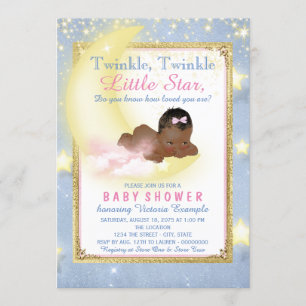 Invitation Baby shower des filles Twinkle Twinkle Little Star