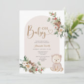 Invitation Baby shower des Flammes de neige de l'ours d'hiver (Debout devant)