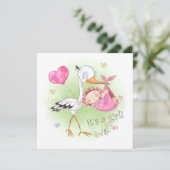 Invitation *~* Baby shower des fleurs cardiaques de bébé cigo (Debout devant)