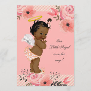 Invitation Baby shower des fleurs d'aquarelle de Little Angel
