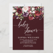 Invitation Baby shower des fleurs de Bourgogne (Devant)