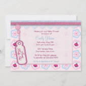 Invitation Baby shower des fleurs de Ladybug (Dos)