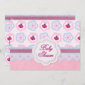 Invitation Baby shower des fleurs de Ladybug (Devant / Derrière)