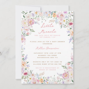 Invitation Baby shower des fleurs de Little Miracle Pastel