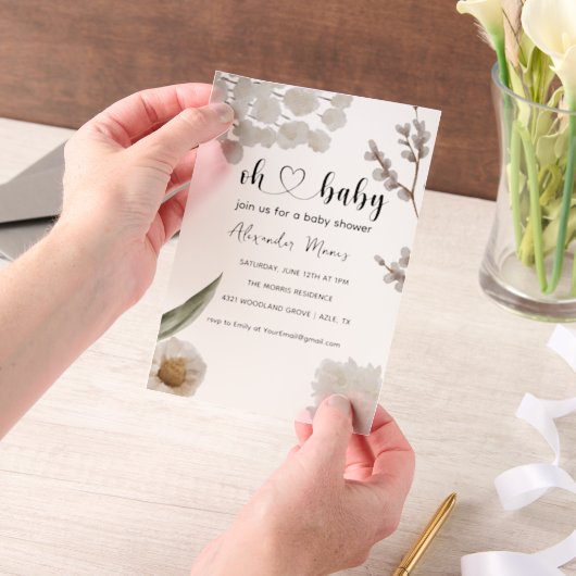 Invitation Baby shower des fleurs de printemps (Ordinateur de poche)