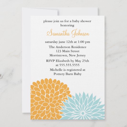 Invitation Baby shower des fleurs de printemps (Devant)