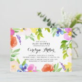 Invitation Baby shower des fleurs de printemps d'a (Debout devant)