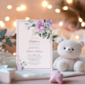 Invitation Baby shower des fleurs de violet d'Eucalyptus