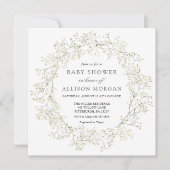 Invitation Baby shower des fleurs du souffle de bébé (Devant)