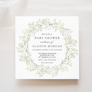 Invitation Baby shower des fleurs du souffle de bébé