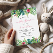 Invitation Baby shower des fleurs tropicales