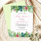 Invitation Baby shower des fleurs tropicales