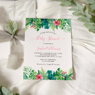 Invitation Baby shower des fleurs tropicales