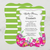 Invitation Baby shower des fleurs tropicales modernes d'Hibis (Devant / Derrière)