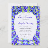 Invitation Baby shower des fleurs violettes (Devant)