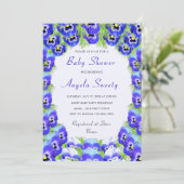 Invitation Baby shower des fleurs violettes (Debout devant)