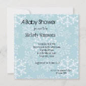 Invitation Baby shower des flocons de neige (Dos)