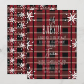 Invitation Baby shower des flocons de neige de Noël (Devant / Derrière)