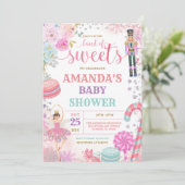 Invitation Baby shower des flocons de neige de Noël d'hiver (Debout devant)