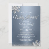Invitation Baby shower des flocons de neige d'hiver moderne D (Devant)