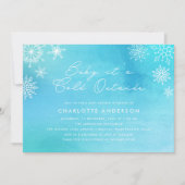 Invitation Baby shower des flocons d'eau bleu (Devant)