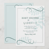 Invitation Baby shower des fougères (Devant / Derrière)