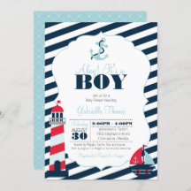 Baby shower des Garçons Bleu Stripe de la Marine A