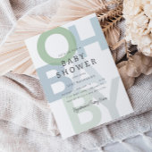 Invitation Baby shower des garçons bleu vert joyeux