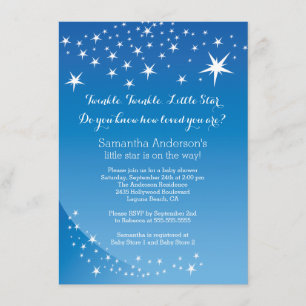 Invitation Baby shower des garçons Blue Star