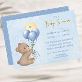 Invitation Baby shower des garçons de ballons d'ours en peluc