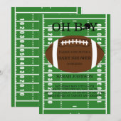 Invitation Baby shower des garçons de football (Devant / Derrière)