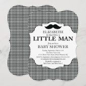 Invitation Baby shower des garçons de la Mustache Bash (Devant / Derrière)
