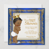 Invitation Baby shower des garçons ethniques d'Afro-Américain (Dos)