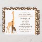Invitation Baby shower des Giraffes adorables (Devant / Derrière)