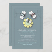 Invitation Baby shower des heureux couples de la f (Devant / Derrière)