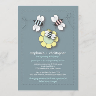 Invitation Baby shower des heureux couples de la f