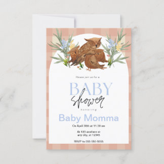 Invitation Baby shower des hiboux